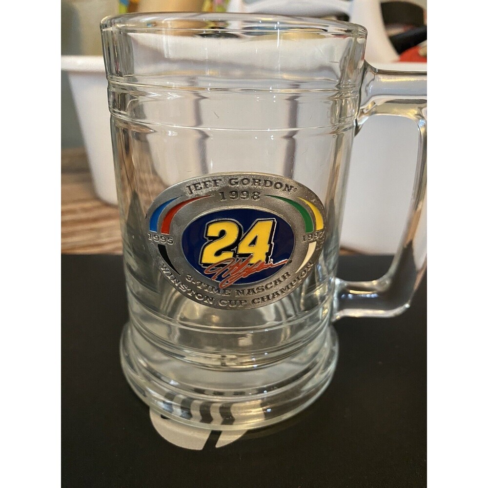 Jeff Gordon NASCAR Winston Cup 3 Time  Champion Glass Beer Stein Mug